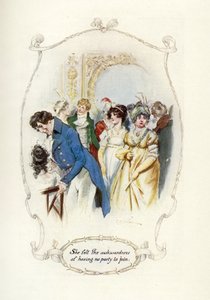 Hon kände det obehagliga att inte ha något parti att gå med i, 1907 (illustration) av Charles Edmund Brock