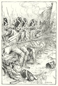 Franska gardet vid Waterloo (litho) av Charles Edmund Brock