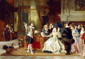 Sir Walter Raleigh och drottning Elizabeth, 1875