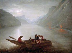 Julie och Saint-Preux vid Genèvesjön av Charles Edouard Crespy Le Prince