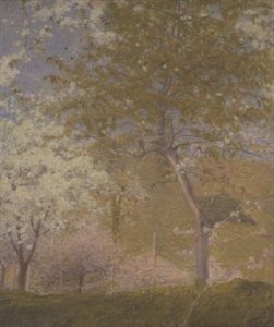 Fruktträdgårdar på Seine nära Vetheuil av Charles Edward Conder