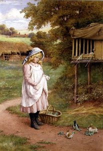 Mata kaninerna (olja på duk)