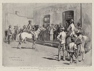 På väg till Bulawayo, försäljning av hästar på auktion i Mafeking av Charles Edwin Fripp