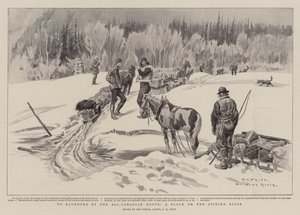 Till Klondyke vid den kanadensiska vägen, ett kvarter vid floden Stikine