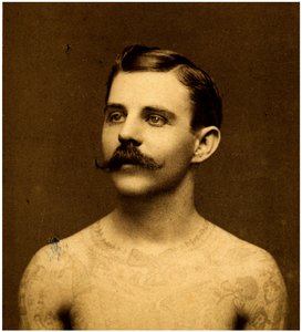 Frank Howard den tatuerade mannen, ca 1900 (skåpkort)