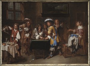 Trictrac-spelare av Charles Emanuel Biset