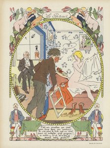 Porträttet. Illustration för Le Rire av Charles Emile Egli