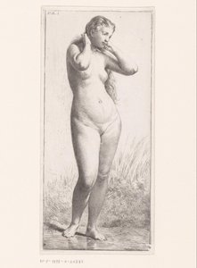 Stående naken kvinna av Charles Emile Jacque (attributed to)