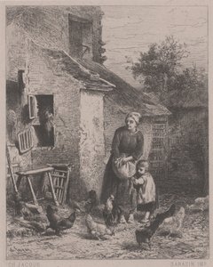 A Corner of Court, eller Un Coin de Cour (etsning, gravyr och torrnål)