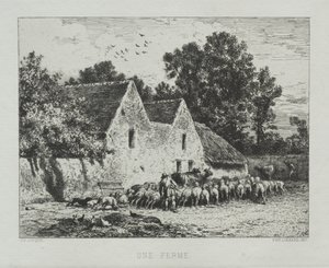 En bondgård av Charles Emile Jacque