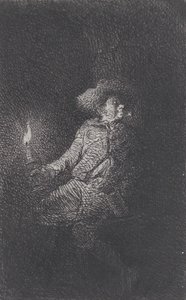 En man i en grotta, 1842. av Charles Emile Jacque
