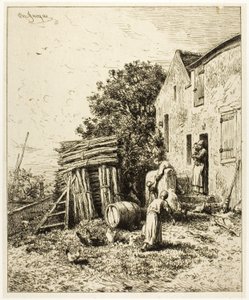 En rustik bostad av Charles Emile Jacque