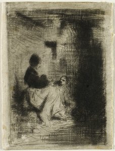 En kvinna och hennes barn av Charles Emile Jacque