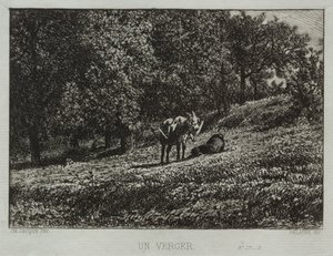 En fruktträdgård av Charles Emile Jacque
