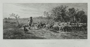 Anländer till fältet av Charles Emile Jacque