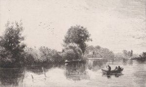 Bords-de-la-Marne, ca. 1862. av Charles Emile Jacque