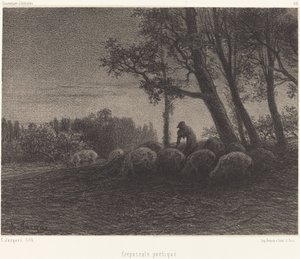 Poetisk skymning av Charles Emile Jacque