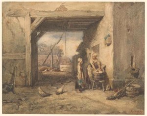 En bondgård av Charles Emile Jacque