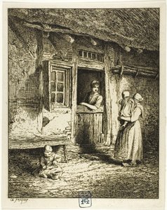 Entré till en bondes hus av Charles Emile Jacque