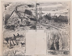 Februari från Album of Rustic Subjects, 1859. av Charles Emile Jacque