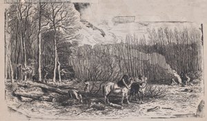 Februari från Album of Rustic Subjects, 1859. av Charles Emile Jacque