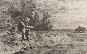 Fiske efter mört, 1865. av Charles Emile Jacque