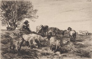 Fårhjord, 1864. av Charles Emile Jacque