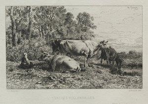 Holland Cows. av Charles Emile Jacque