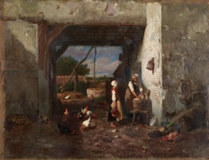 Hühnerhof av Charles Emile Jacque