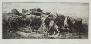 LAbreuvoir, 1866. av Charles Emile Jacque