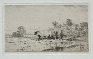 Landskap, Arbetare av Charles Emile Jacque