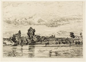 Landskap nära Asnières av Charles Emile Jacque
