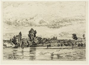 Landskap nära Asnières av Charles Emile Jacque