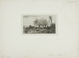 Landskap, pilträd av Charles Emile Jacque