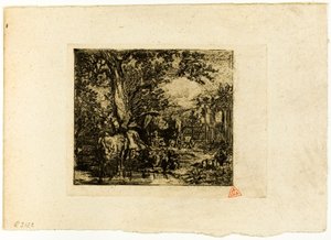Landskap med djur av Charles Emile Jacque