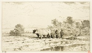 Landskap med lantarbetare av Charles Emile Jacque