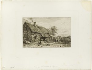 Landskap med bondebostad av Charles Emile Jacque