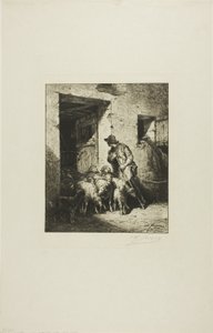 Att släppa ut fåren av Charles Emile Jacque