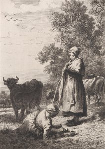 Little Milkmaids, 1864. av Charles Emile Jacque