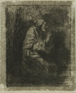 Munk vid bön av Charles Emile Jacque