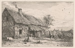 Bondgård av Charles Emile Jacque