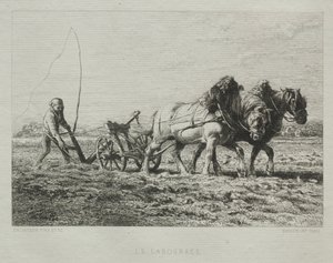 Plöjning. av Charles Emile Jacque