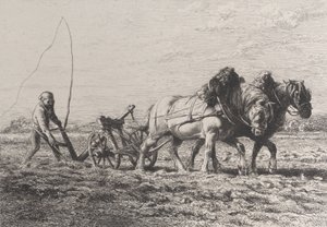 Plöjning, 1864. av Charles Emile Jacque