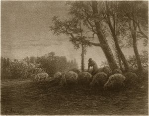 Poetisk skymning av Charles Emile Jacque