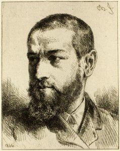 Porträtt av J.J. Guiffrey av Charles Emile Jacque