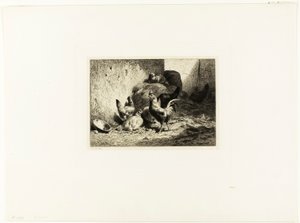 Tupp och höns av Charles Emile Jacque