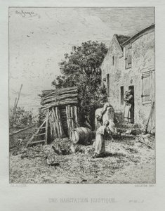 Rustikt hus av Charles Emile Jacque