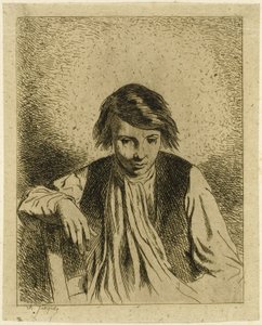 Sittande pojke av Charles Emile Jacque