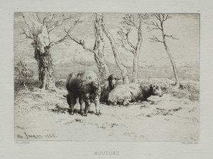 Får, 1868. av Charles Emile Jacque