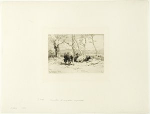 Får och fem träd av Charles Emile Jacque